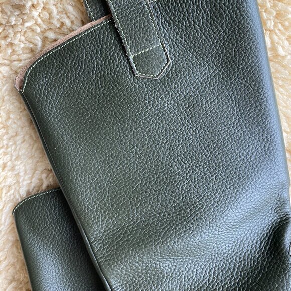 Green Leather Boots by Gestuz, Western Cowboy Heeled Size 39 - Picture 2 of 13